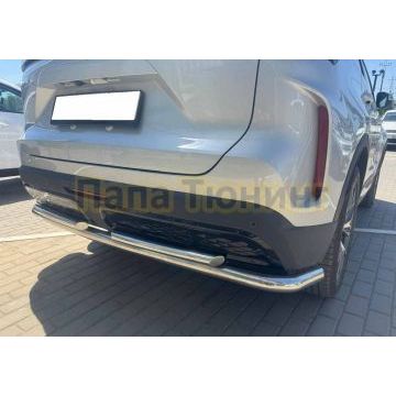 Защита заднего бампера угловая большая двойная Папа Тюнинг d60/42 для TENET T7 2025-
