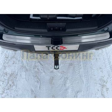 Накладка на задний бампер (лист шлифованный с полосой) 2шт ТСС для Tenet T8 4WD 2025-