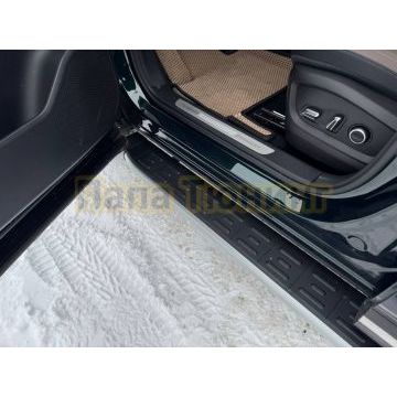 Пороги алюминиевые с пластиковой накладкой (карбон серебро) 1720 мм ТСС для Tenet T8 4WD 2025-