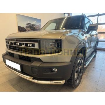 Защита переднего бампера двойная Папа Тюнинг d60/42 для JETOUR T1 2025-