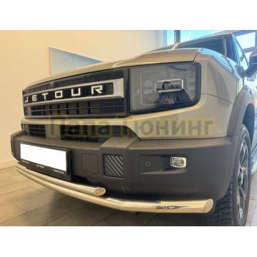 Защита переднего бампера двойная Папа Тюнинг d60/42 для JETOUR T1 2025-