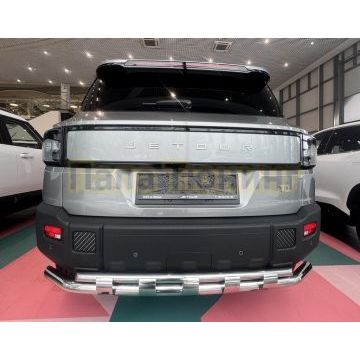 Защита заднего бампера двойная с перемычками Папа Тюнинг d60/42 для JETOUR T1 2025-