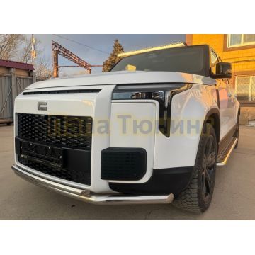 Защита переднего бампера двойная Папа Тюнинг d60/42 для ROX 01 2024-