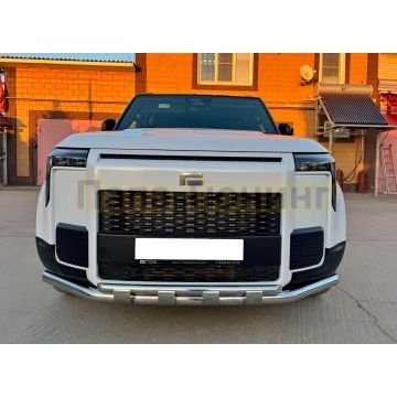 Защита передего бампера с перемычками Папа Тюнинг d60/42 для ROX 01 2024-