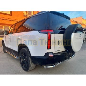 Защита заднего бампера двойная Папа Тюнинг d60/42 для ROX 01 2024-