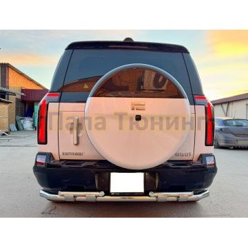 Защита заднего бампера двойная с перемычками Папа Тюнинг d60/42 для ROX 01 2024-