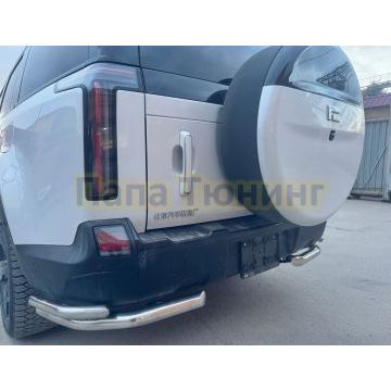Защита заднего бампера  угловая двойная Папа Тюнинг d60/42 для ROX 01 2024-