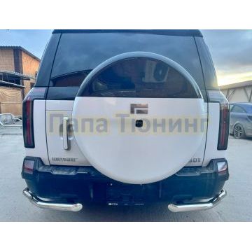 Защита заднего бампера  угловая двойная Папа Тюнинг d60/42 для ROX 01 2024-