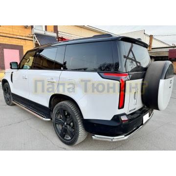 Защита заднего бампера угловая большая двойная Папа Тюнинг d60/42 для ROX 01 2024-