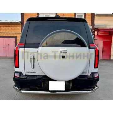 Защита заднего бампера угловая большая двойная Папа Тюнинг d60/42 для ROX 01 2024-