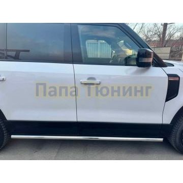Защита штатного порога труба Папа Тюнинг d60 для ROX 01 2024-