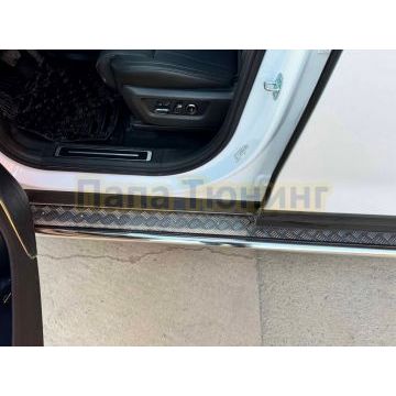 Пороги с накладным листом Папа Тюнинг d53 для ROX 01 2024-