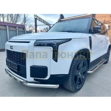 Пороги с накладным листом Папа Тюнинг d53 для ROX 01 2024-