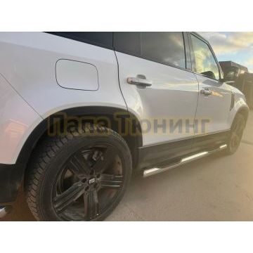 Пороги труба с проступью Папа Тюнинг d76 для ROX 01 2024-