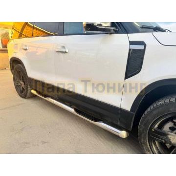 Пороги труба с проступью Папа Тюнинг d76 для ROX 01 2024-