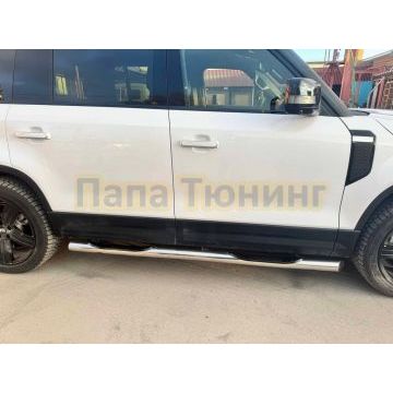 Пороги труба с проступью Папа Тюнинг d76 для ROX 01 2024-