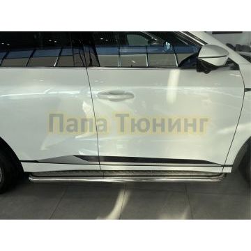 Пороги с накладным листом Папа Тюнинг d53 для Changan CS75 Plus IV 2025-