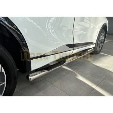 Пороги труба с проступью Папа Тюнинг d76 для Changan CS75 Plus IV 2025-