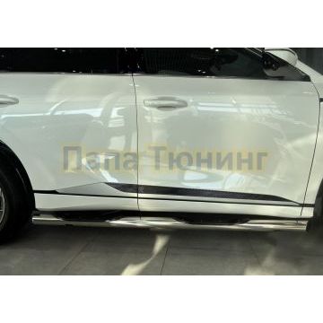 Пороги труба с проступью Папа Тюнинг d76 для Changan CS75 Plus IV 2025-