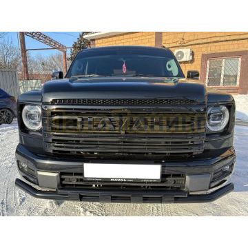 Защита передего бампера с перемычками с покрытием "раптор" Папа Тюнинг d60/42 для HAVAL H9 2024-