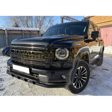 Защита передего бампера с перемычками с покрытием "раптор" Папа Тюнинг d60/42 для HAVAL H9 2024-