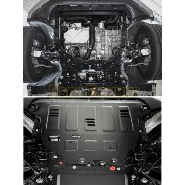 Защита картера и рулевой рейки + комплект крепежа Автоброня Сталь для Geely Monjaro;2023-;2.0;4WD;AКПП; Geely Atlas;2024-;2.0;4WD;AКПП;Geely Atlas;2023-;2.0;FWD;РКПП.