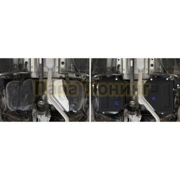 Защита топливного бака + комплект крепежа Rival Сталь для Haval Jolion 2021- 1.5Т МКПП АКПП 4WD; HAVAL H3 1 5V Робот полный 2024-