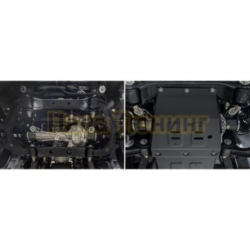 Защита картера АвтоБРОНЯ Сталь для BAIC BJ40;2023-;2 0;4WD;АКПП