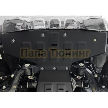 Защита радиатора + комплект крепежа АвтоБРОНЯ Сталь для BAIC BJ40;2023-;2 0;4WD;АКПП