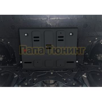 Защита картера + комплект крепежа АвтоБРОНЯ Сталь для Geely Emgrand SS11 V-1.5 МКПП АКПП передний 2023-