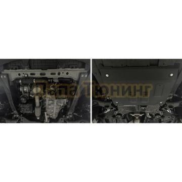 Защита картера + КПП + комплект крепежа АвтоБРОНЯ Сталь для Changan CS75 Plus;2023-2024;1 5;FWD;АКПП