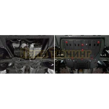 Защита картера + КПП + комплект крепежа АвтоБРОНЯ Сталь для Citroen C5 Aircross;2024-;1 6;FWD;АКПП;Peugeot 4008;2024-;1 6;FWD;АКПП