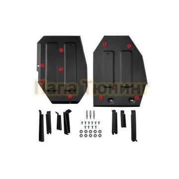 Защита топливного бака + комплект крепежа АвтоБРОНЯ Сталь для GAC GS8;2023-;2 0;4WD;АКПП