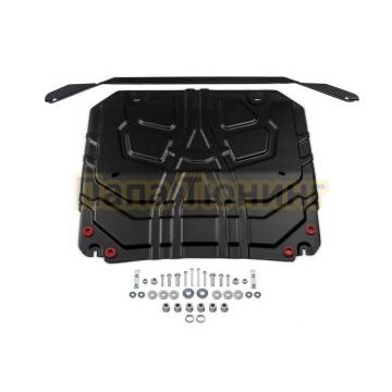 Защита картера + КПП + комплект крепежа АвтоБРОНЯ Сталь для GAC GS4;2024-;1 5;FWD;РКПП; GAC GS4;2025-;2.0;4WD;АКПП