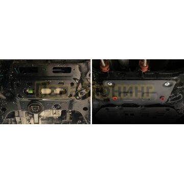 Защита рулевой рейки + комплект крепежа АвтоБРОНЯ Сталь для GAC GS8 V - 2.0. АКПП полный 2023- M8 V - 2.0 АКПП передний 2024-