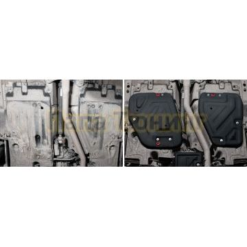 Защита топливного бака + комплект крепежа АвтоБРОНЯ Сталь для Geely Monjaro;2023-;2 0;4WD;АКПП