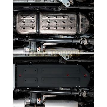 Защита топливного бака + комплект крепежа АвтоБРОНЯ Сталь для Great Wall Poer; 2019-; 2.0d; 4WD; АКПП; МКПП