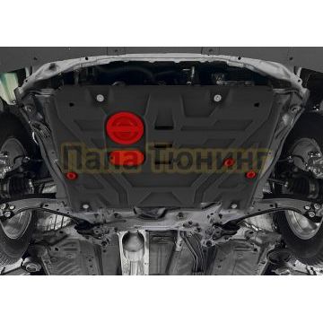 Защита картера + КПП + комплект крепежа АвтоБРОНЯ Сталь для Haval M6;2023-;1 5;FWD;МКПП;Haval M6;2023-;1 5;FWD;РКПП