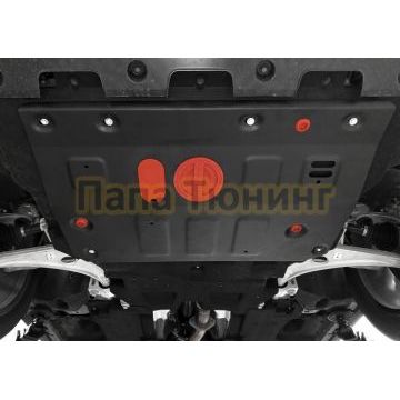 Защита картера + комплект крепежа АвтоБРОНЯ Сталь для Hongqi HS3 V - 2.0 АКПП полный V - 1.5 Робот передний 2024-