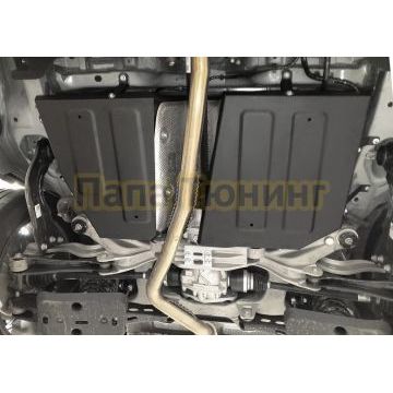 Защита топливных баков + комплект крепежа АвтоБРОНЯ Сталь для Hongqi HS3;2024-;2 0;4WD;АКПП