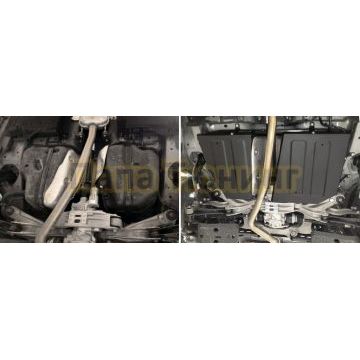 Защита топливных баков + комплект крепежа АвтоБРОНЯ Сталь для Hongqi HS3;2024-;2 0;4WD;АКПП