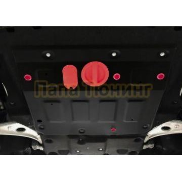 Защита картера + комплект крепежа Автоброня Сталь для Hongqi HS5 V-2.0 АКПП полный привод 2018-