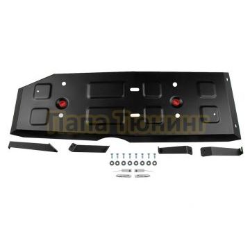 Защита топливного бака + комплект крепежа АвтоБРОНЯ Сталь для Jac T9 V - 2.0. АКПП полный 2024-