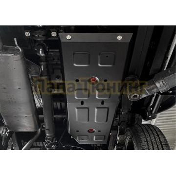 Защита топливного бака + комплект крепежа АвтоБРОНЯ Сталь для Jac T9 V - 2.0. АКПП полный 2024-