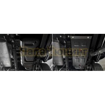 Защита топливного бака + комплект крепежа АвтоБРОНЯ Сталь для Jac T9 V - 2.0. АКПП полный 2024-