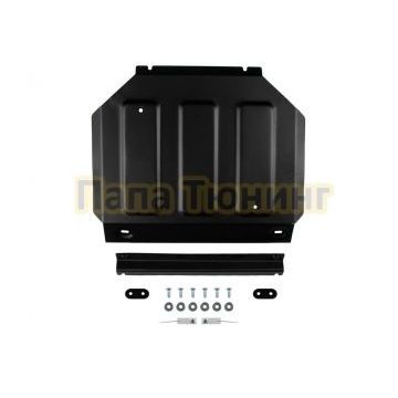 Защита радиатора+ комплект крепежа АвтоБРОНЯ Сталь для Jac T9 V - 2.0. АКПП полный 2024-