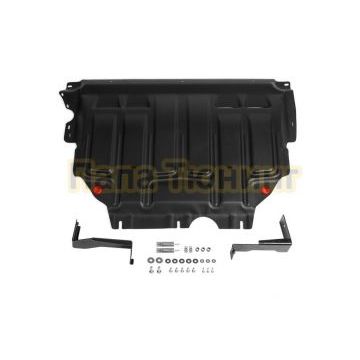 Защита картера + КПП + комплект крепежа АвтоБРОНЯ Сталь для Jetta VS7 V-1.4 АКПП/МКПП передний 2023-