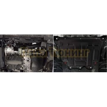 Защита картера + КПП + комплект крепежа АвтоБРОНЯ Сталь для Jetta VS7 V-1.4 АКПП/МКПП передний 2023-