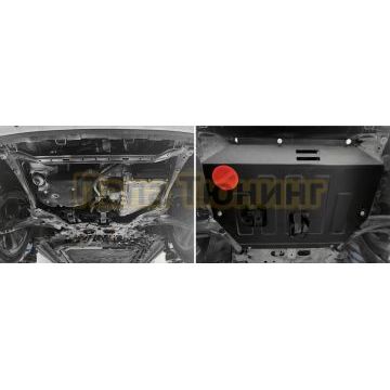 Защита картера + комплект крепежа АвтоБРОНЯ Сталь для WEY 05;2023-;2 0;4WD;РКПП; WEY 07:2024-;4WD АКПП.