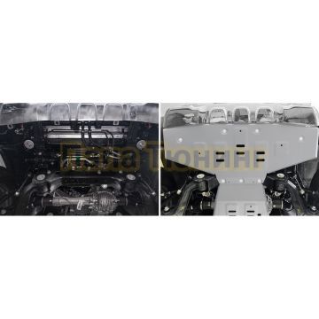 Защита радиатора + комплект крепежа Rival Алюминий для BAIC BJ40;2023-;2 0;4WD;АКПП